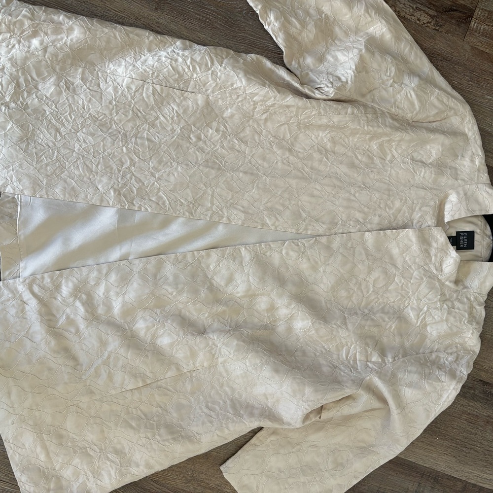 Eileen Fisher Elegant Cream Textured Jacket